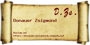 Donauer Zsigmond névjegykártya